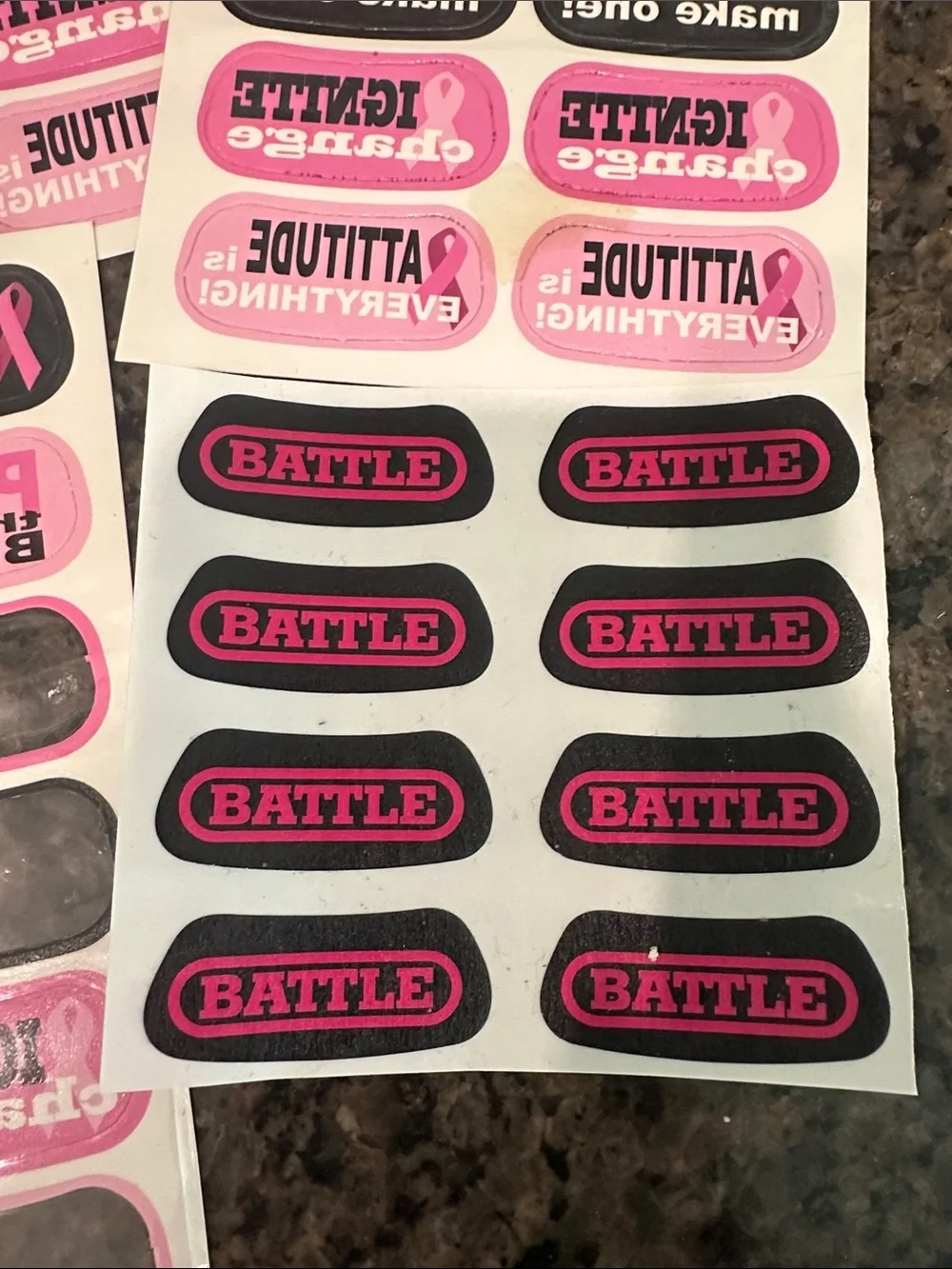 Pink & Black Breast Cancer Awareness under eye tatoos